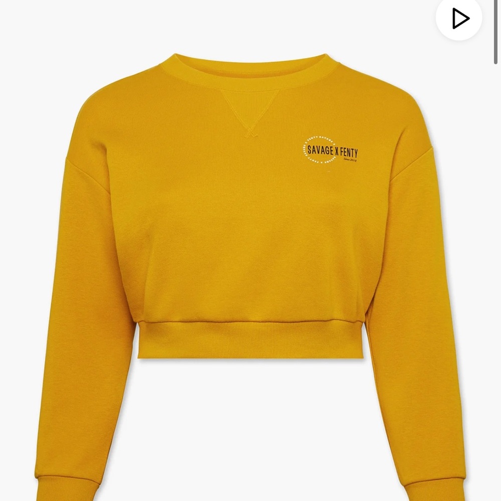 Savage X Fenty Gold Boxy Cropped Hoodie